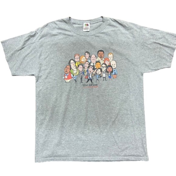 Fruit of the Loom Other - The Office TV Show Character Cast Graphic T-Shirt Gray Cotton Men's Size Large
